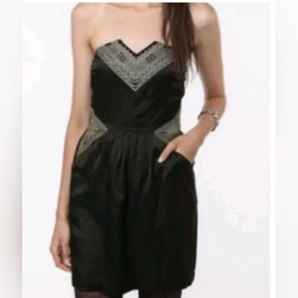 Ecote Urban Outfitters UO Black Boho Dress Womens Medium Iridescent Bohemian - Picture 8 of 16